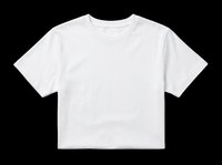 White blank crop top t-shirt isolated on transparent background, ready for custom design, sublimation, print-on-demand, and apparel projects.