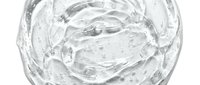 Clear gel or serum texture with bubbles and swirls, isolated on white background, suitable for cosmetics, skincare, beauty product packaging, and design applications.