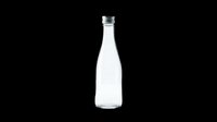 Empty glass bottle with metal cap isolated on transparent background, ready for beverage packaging design, product mockups, t-shirt graphics, and print-on-demand projects.