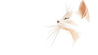 Minimalist cream-colored cat profile with delicate whiskers and soft features on white background, perfect for pet-themed designs.