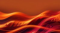 Abstract flowing waves in warm orange and red gradient colors creating dynamic motion background for modern design projects.