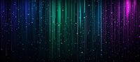 Magical glowing lines and sparkles in rainbow colors falling from top to bottom against dark background create mesmerizing abstract pattern for festive designs.