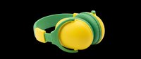 Colorful headphones with green and yellow design isolated on transparent background, ready for t-shirt designs, clipart, stickers, print-on-demand products and sublimation projects.