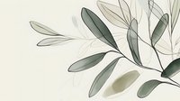 Delicate olive leaves with translucent overlapping foliage in minimalist style on light background, creating serene botanical composition.