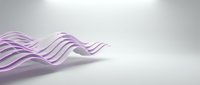 Abstract purple wavy ribbons flowing across white background, modern minimalist design for contemporary art, wallpaper, and creative projects.
