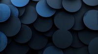 Dark navy blue circular shapes creating depth and shadow pattern on black background, modern minimalist geometric abstract design for business presentations.