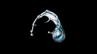 Dynamic water splash with iridescent droplet, isolated on transparent background. Ready for t-shirt design, stickers, sublimation, print on demand, and clipart use.