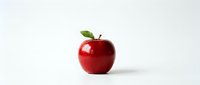 Fresh red apple with green leaf isolated on white background for healthy eating and nutrition concepts.