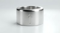 Polished stainless steel ring with minimalist cross engraving, modern religious jewelry design for faith-based accessories and spiritual gift collections.