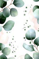 Soft eucalyptus leaves with delicate green dots on white background create gentle botanical pattern for wedding invitations and home decor projects.