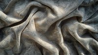 Luxurious silk fabric with elegant flowing waves and soft golden highlights creating sophisticated textile background for fashion and interior design projects.