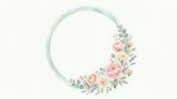 Watercolor floral wreath with pink roses and eucalyptus leaves on white background, isolated design element for wedding invitations and greeting cards.