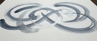 Abstract gray brushstroke infinity symbol on white background representing endless possibilities, continuity, and eternal concepts for modern design projects.
