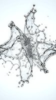 Dynamic water splash with droplets and crown formation captured in motion against white background for refreshing beverage and hydration concepts.