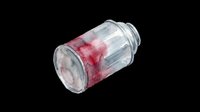Glass jar with red powder or granules inside, isolated on transparent background. Ready for design use on t-shirts, clipart, stickers, print-on-demand products, and sublimation projects.