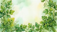 Watercolor botanical frame with green foliage and leaves on soft cream background, isolated design element for invitations, greeting cards, and decorative projects.