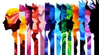 Colorful silhouettes of diverse faces in profile showing mental health spectrum, emotional states and personality traits through vibrant watercolor effects.