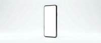 Blank smartphone with white screen isolated on light background, ready for app mockups, UI design, and digital marketing presentations.