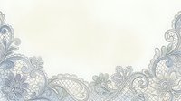 Ornate lace border frame with intricate floral and geometric patterns in blue and gray tones on isolated white background, suitable for invitations and design projects.