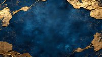 Dark navy blue textured background with golden metallic frame elements and rough edges creating luxurious abstract design for elegant stationery and invitations.