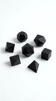 Black geometric shapes collection isolated on white background for modern design projects and educational materials.