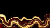 Luxurious golden and burgundy marble waves flowing across black background creating elegant abstract pattern for premium design projects.