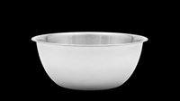 Stainless steel mixing bowl isolated on transparent background, ready for kitchen, cookware, and food design use in clipart, stickers, and print on demand.