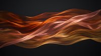 Abstract flowing waves in warm orange and copper tones creating dynamic motion against dark background for modern design projects.