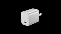 Compact USB-C power adapter with single port, isolated on transparent background. Ready for design use on tech product mockups, e-commerce listings, print-on-demand materials, and digital marketing assets.
