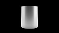 Metallic silver cylinder isolated on transparent background, ready for design use on t-shirts, stickers, print-on-demand products, sublimation projects, and digital designs.