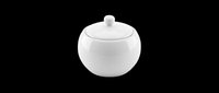 White ceramic sugar bowl with lid isolated on transparent background, ready for kitchenware design, print-on-demand products, and digital crafts.