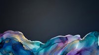 Fluid alcohol ink waves in vibrant blue, purple, and gold tones flow across dark background, creating abstract liquid art suitable for modern design projects.