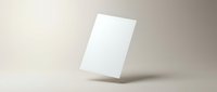 Blank white business card mockup floating on neutral beige background for branding and corporate identity design projects.