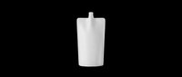 Blank white pouch with spout isolated on transparent background, ready for packaging design, branding mockups, product labels, print-on-demand, and sublimation projects.
