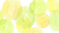 Watercolor circles in yellow and green tones creating abstract pattern on white background for creative projects and artistic designs.