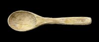 Rustic wooden spoon isolated on transparent background, watercolor style. Great for kitchen clipart, stickers, t-shirt design, print on demand, and sublimation projects.