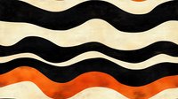 Wavy black, cream and orange stripes create dynamic retro pattern. Seamless repeat design for fabric, wallpaper and surface pattern projects.