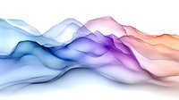 Flowing abstract waves in pastel blue, purple, and coral colors create ethereal smoke-like pattern on white background, suitable for modern website headers and presentations.