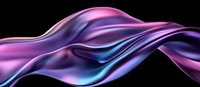 Flowing abstract wave in vibrant pink, purple and blue colors against black background creates dynamic motion effect for luxury design projects.