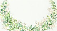 Watercolor botanical wreath with green leaves and branches on isolated white background, ready for wedding invitations, greeting cards, and design projects.