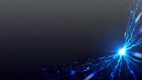 Abstract blue digital network with glowing connections and light burst on dark background for technology presentations and futuristic designs.