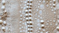 Metallic beige snake skin pattern with pearly scales and intricate reptilian texture creates luxurious surface design for fashion and interior applications.