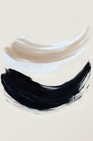 Abstract brush strokes in black, white and beige create modern minimalist art composition on neutral background, suitable for contemporary home decor and wall art.
