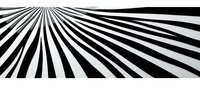 Radiating black and white stripes converge toward vanishing point, creating dynamic optical illusion effect for graphic design and modern visual projects.