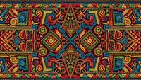 Ornate medieval illuminated manuscript border with intricate Celtic knots, geometric patterns and vibrant colors for decorative design projects.