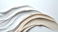 Elegant white and beige wavy layers creating abstract flowing curves and shadows on light background. Minimalist artistic composition for modern interior design.