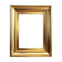 Elegant gold picture frame with ornate molding and white matting isolated on transparent background for artwork display and home decor projects.