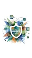 Risk management shield with geometric shapes and abstract elements for business security and financial protection concepts.
