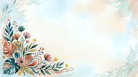 Watercolor floral frame with botanical elements in soft pastel tones, featuring roses and wildflowers on isolated background, suitable for wedding invitations and greeting card designs.