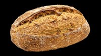 Rustic whole grain artisan bread loaf isolated on transparent background, ready for bakery menus, food blogs, stickers, t-shirt design, and print on demand use.